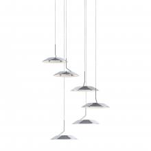 Koncept Inc RYP-C6-SW-CRM - Royyo Pendant (Circular with 6 pendants), Chrome, Matte White Canopy
